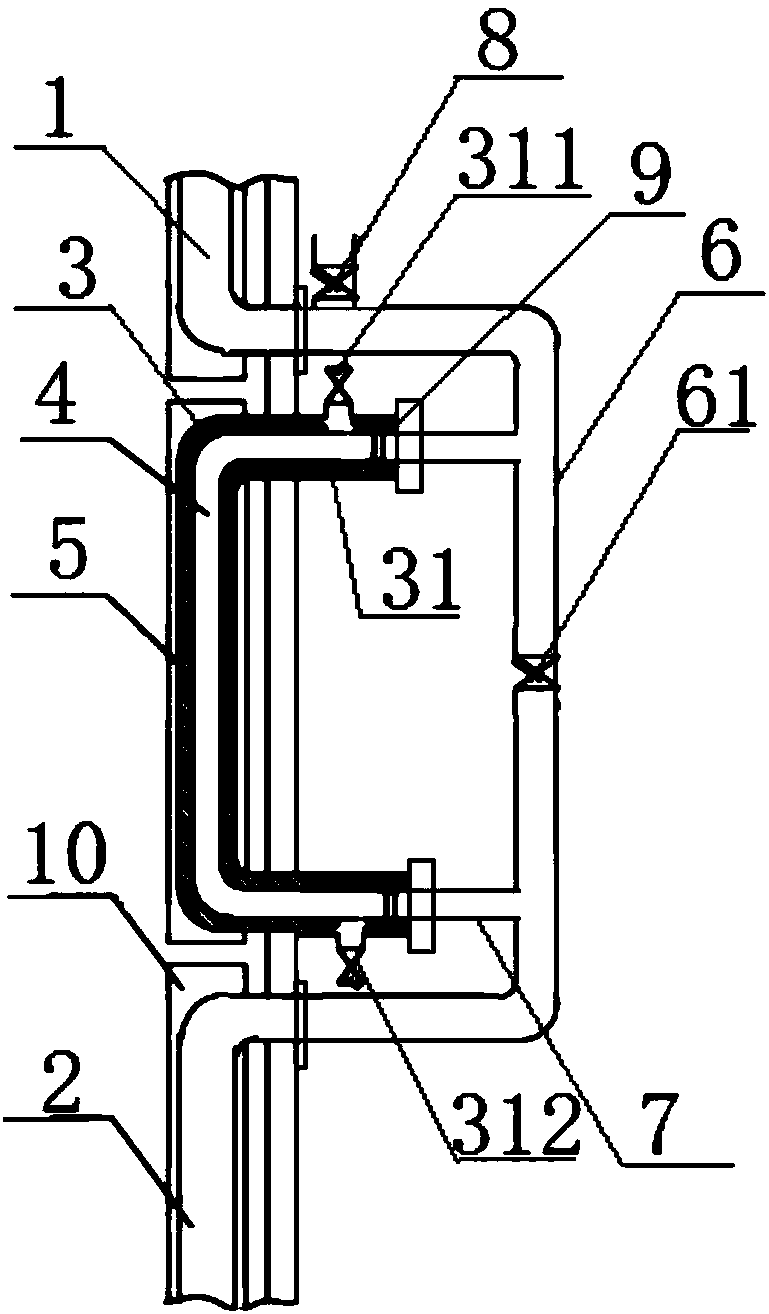 A method for repairing the cooling water pipe of the stave of a blast furnace, its structure, and a pressure leak detection device