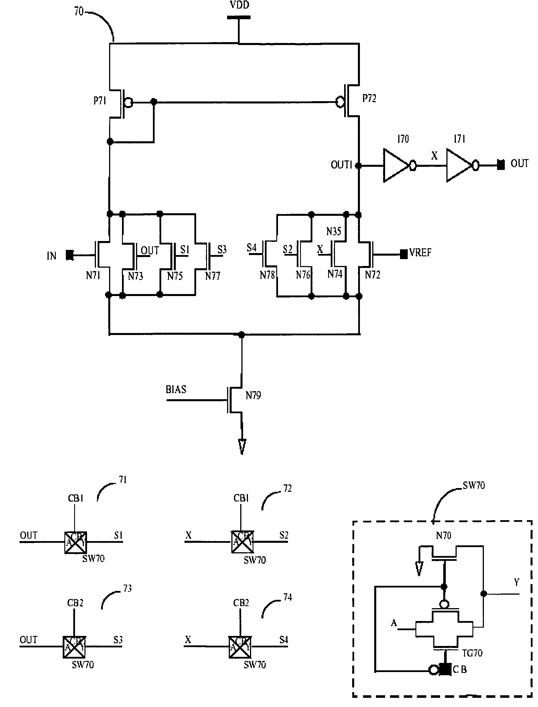 Input/output block with programmable hysteresis