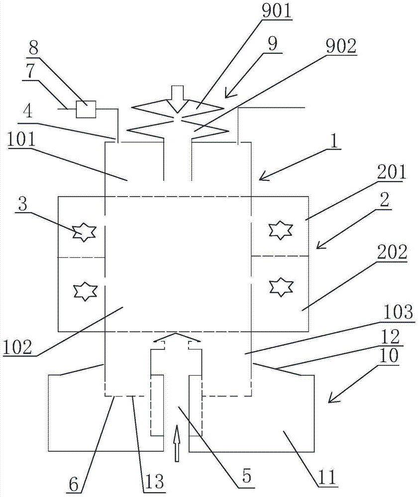 A coal powder-injected mineral roasting device and process