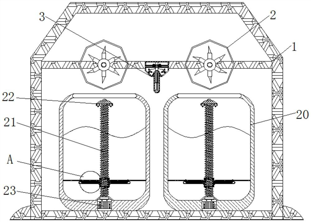 Automatic protection device for preventing mildewing of feed storage bin