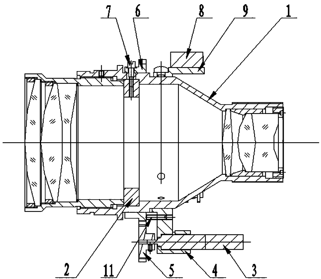 A structure for automatically adjusting the aperture diameter of a diaphragm