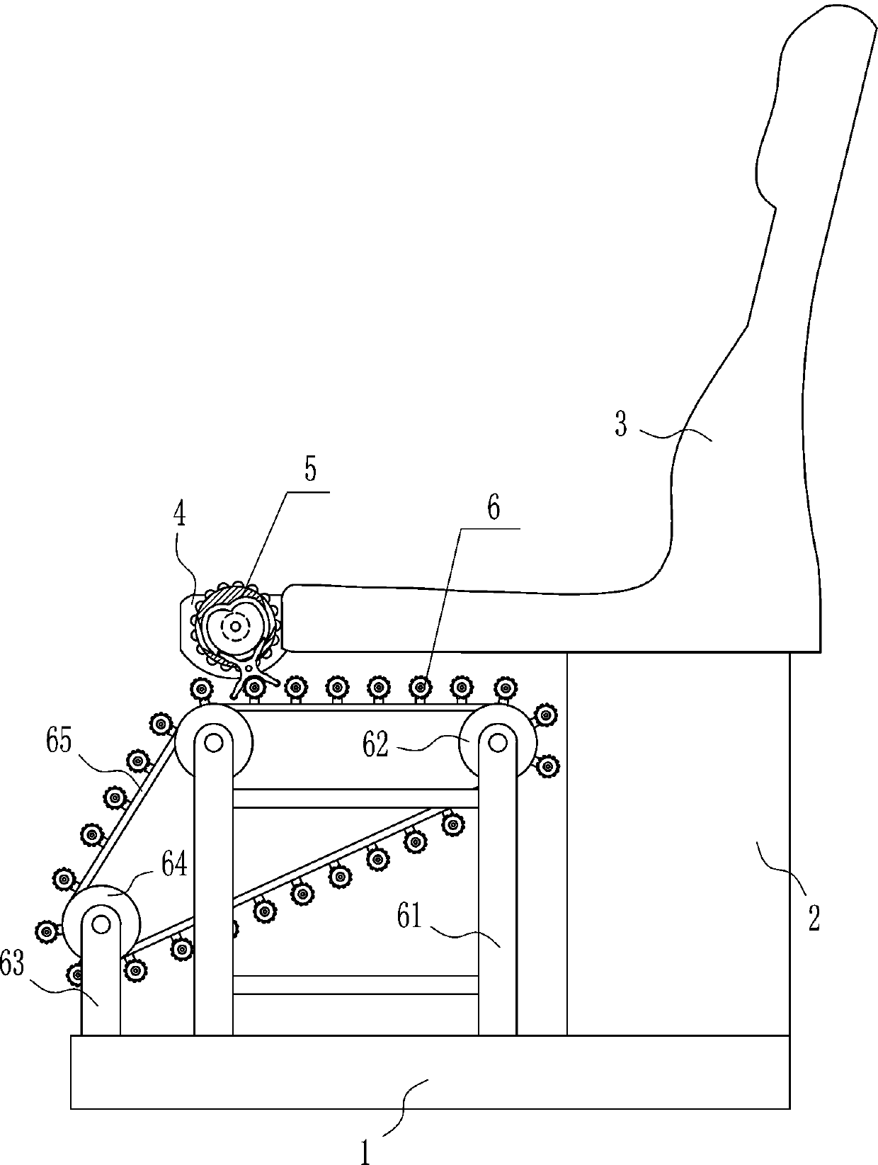 A rolling leg massage chair for orthopedic patients