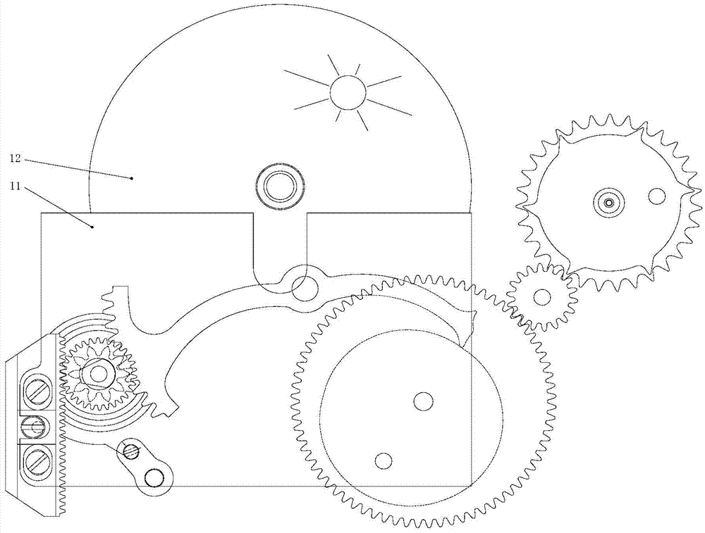 Solar orientation and sunrise and sunset display mechanism of watch