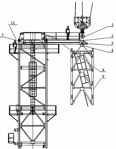 Automatic traction system for large-scale tower-type crane standard-knot removal and installation