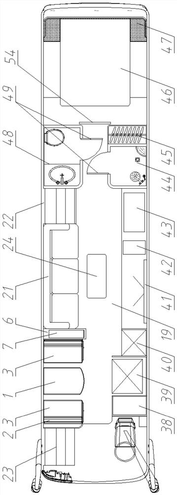 Recreational vehicle with leisure area