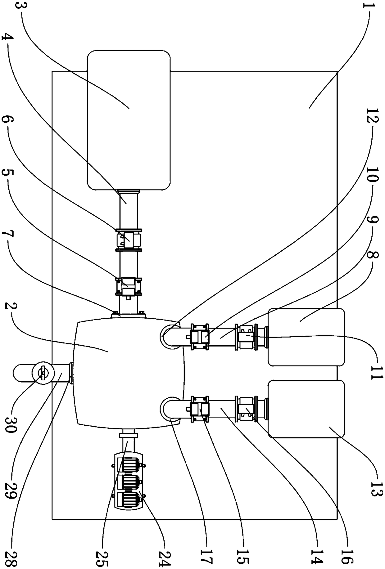 Rationed conveying and stirring equipment for blended raw materials for baijiu processing