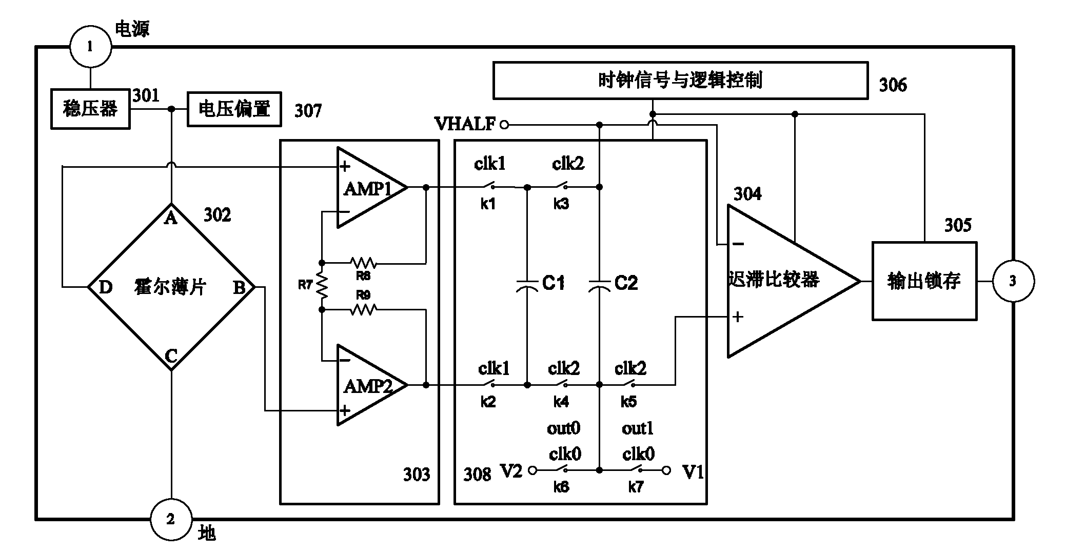 Temperature compensation method of Hall switch based on CMOS (complementary metal oxide semiconductor) technology and circuit thereof
