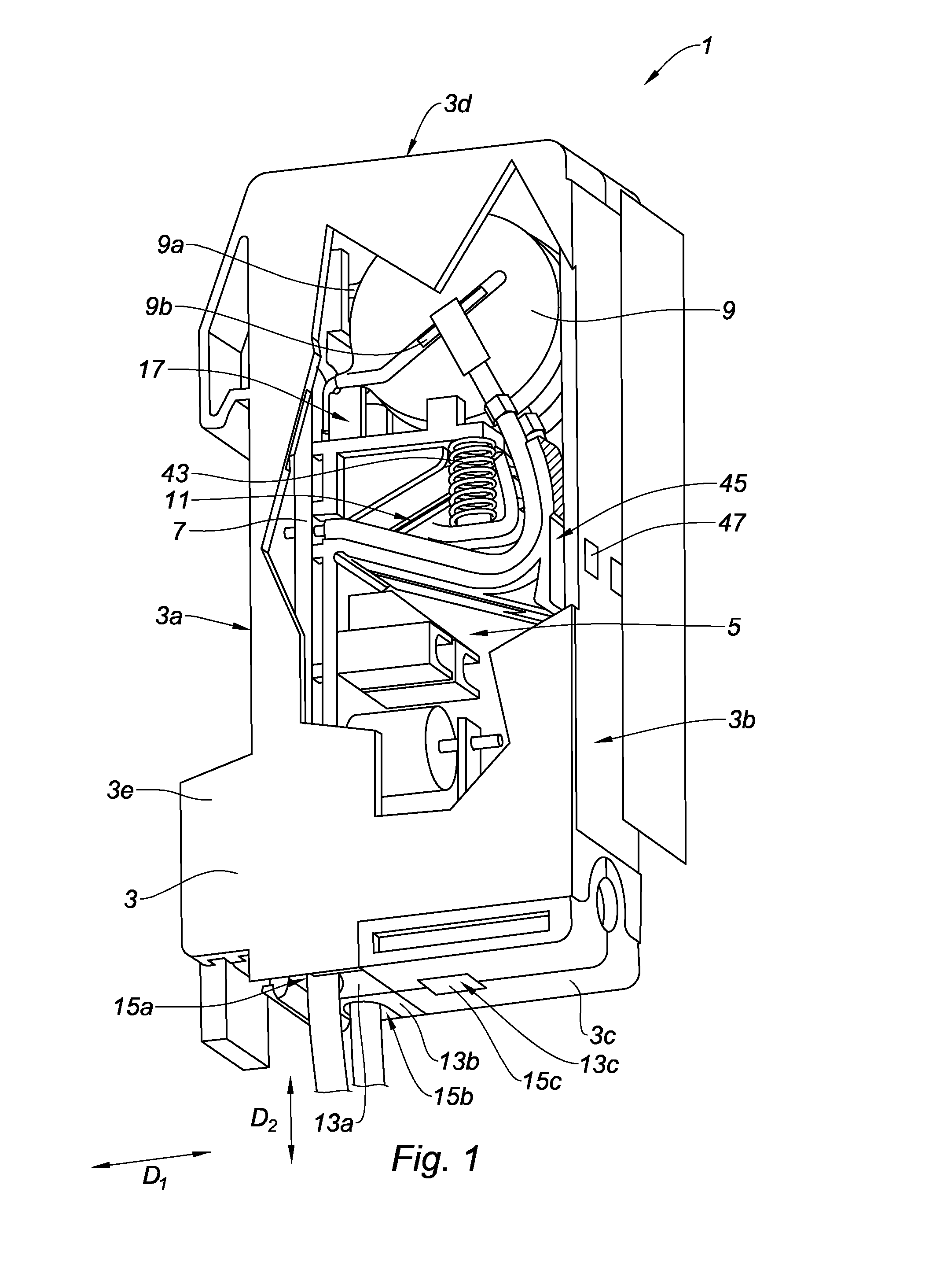 Disconnection indicator of an active component of a device for protecting an electrical installation