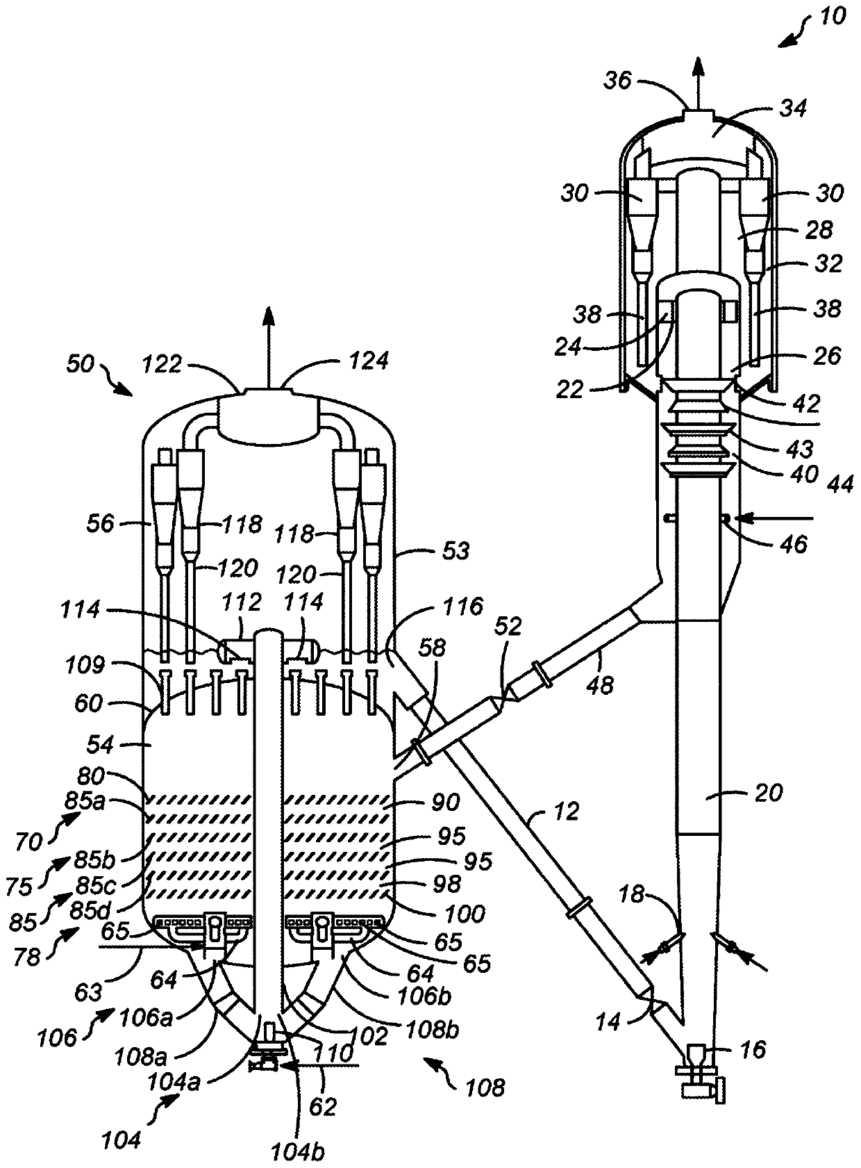 Fcc counter-current regenerator with regenerator riser