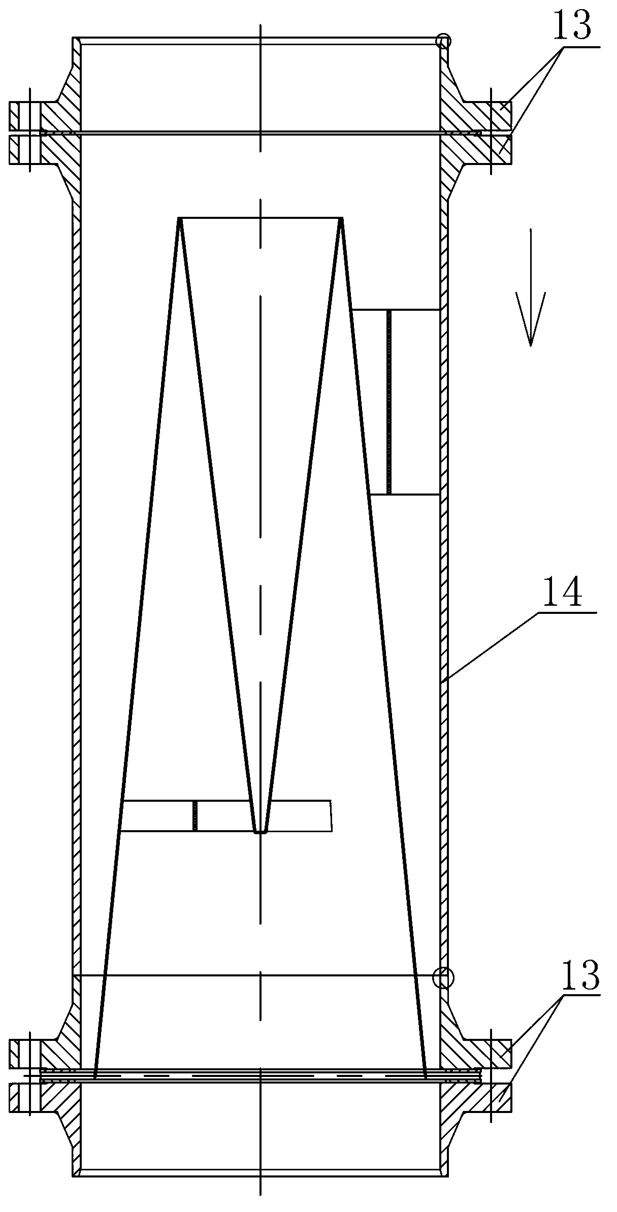 Pipeline type steam filter screen with double-funnel structure