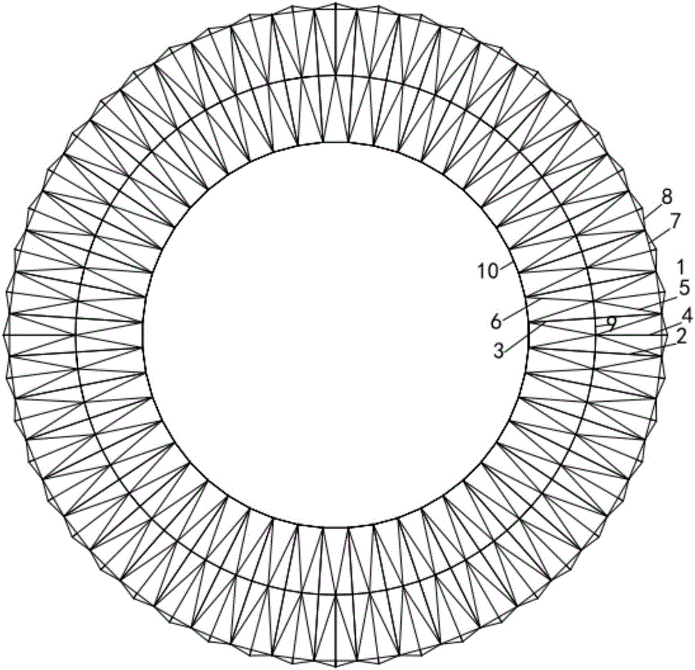 Diamond shaped cable dome structure