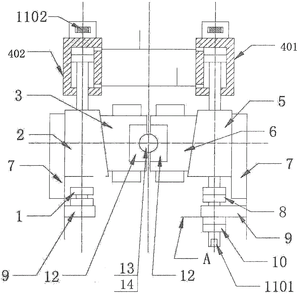 Double-direction precise hydraulic bar shearing machine and shearing method thereof