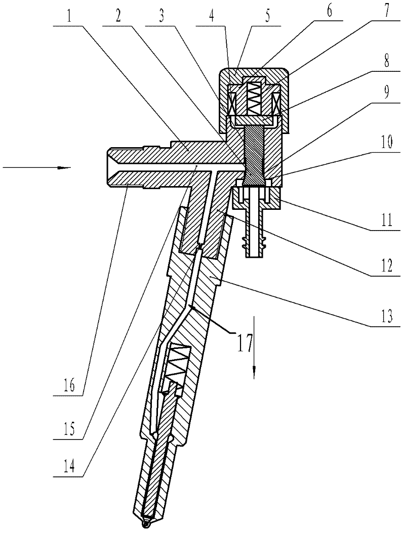 Electric control oil injector of diesel engine