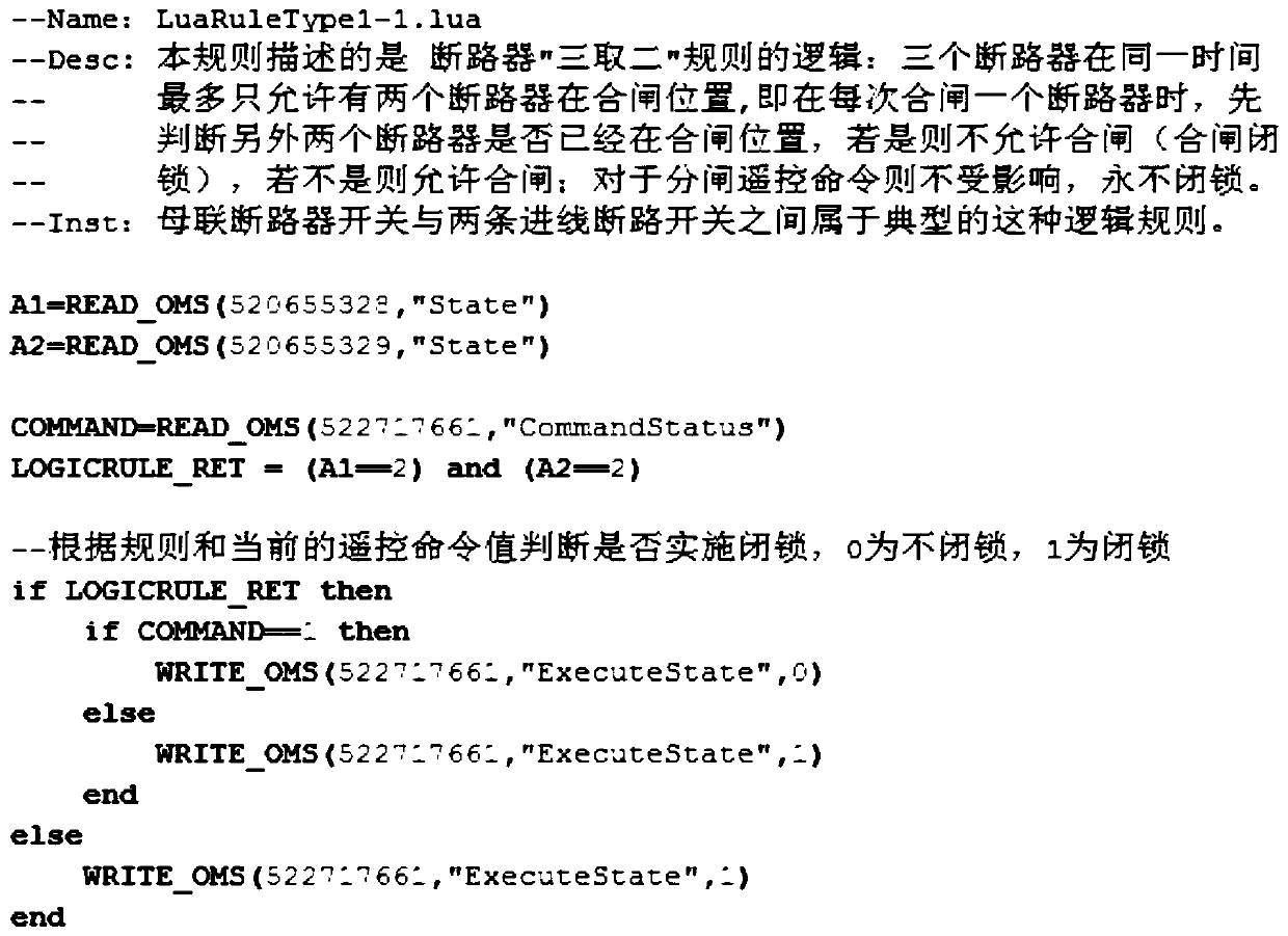 Simulation method of remote control locking characteristics of electrical equipment based on lua script