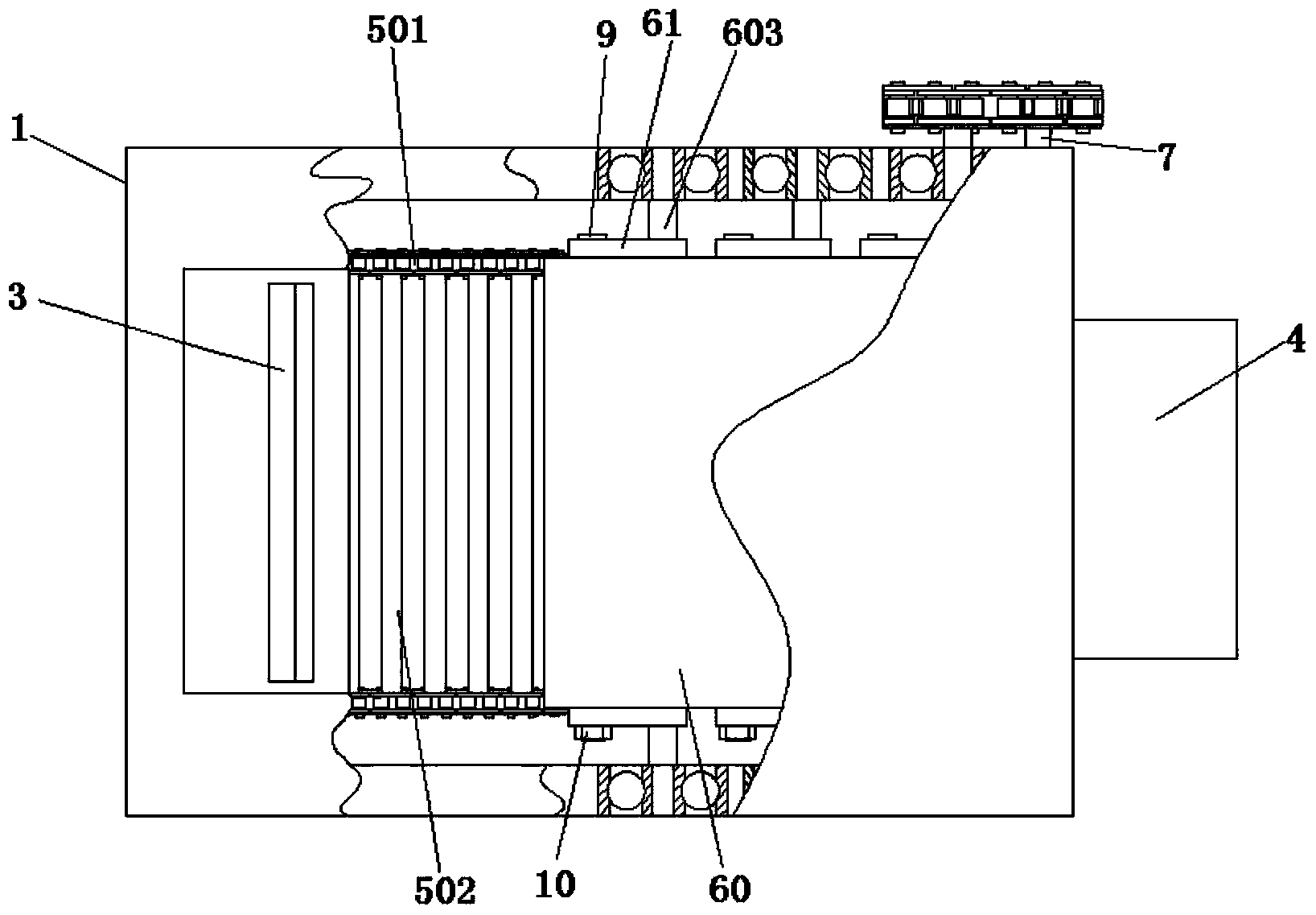 Extruding and rubbing type walnut shell breaking device