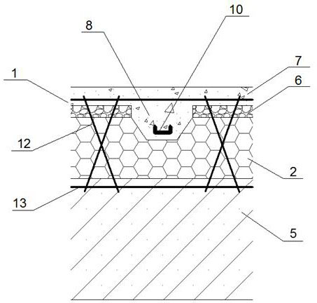Ribbed net rack superimposed wall structure and construction method