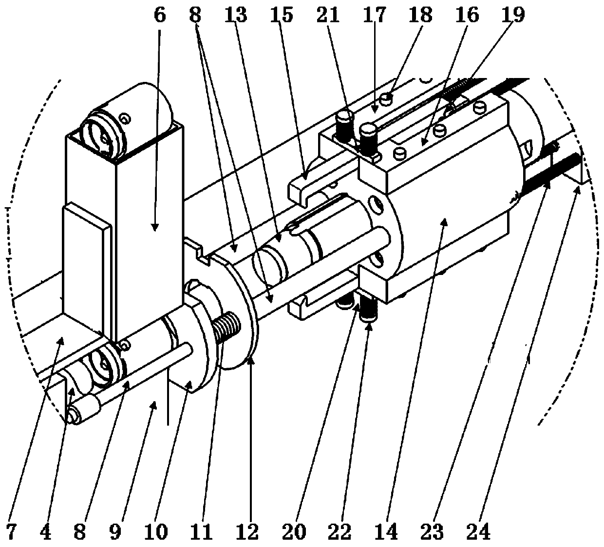 Automatic feeding and discharging device for parts and using method