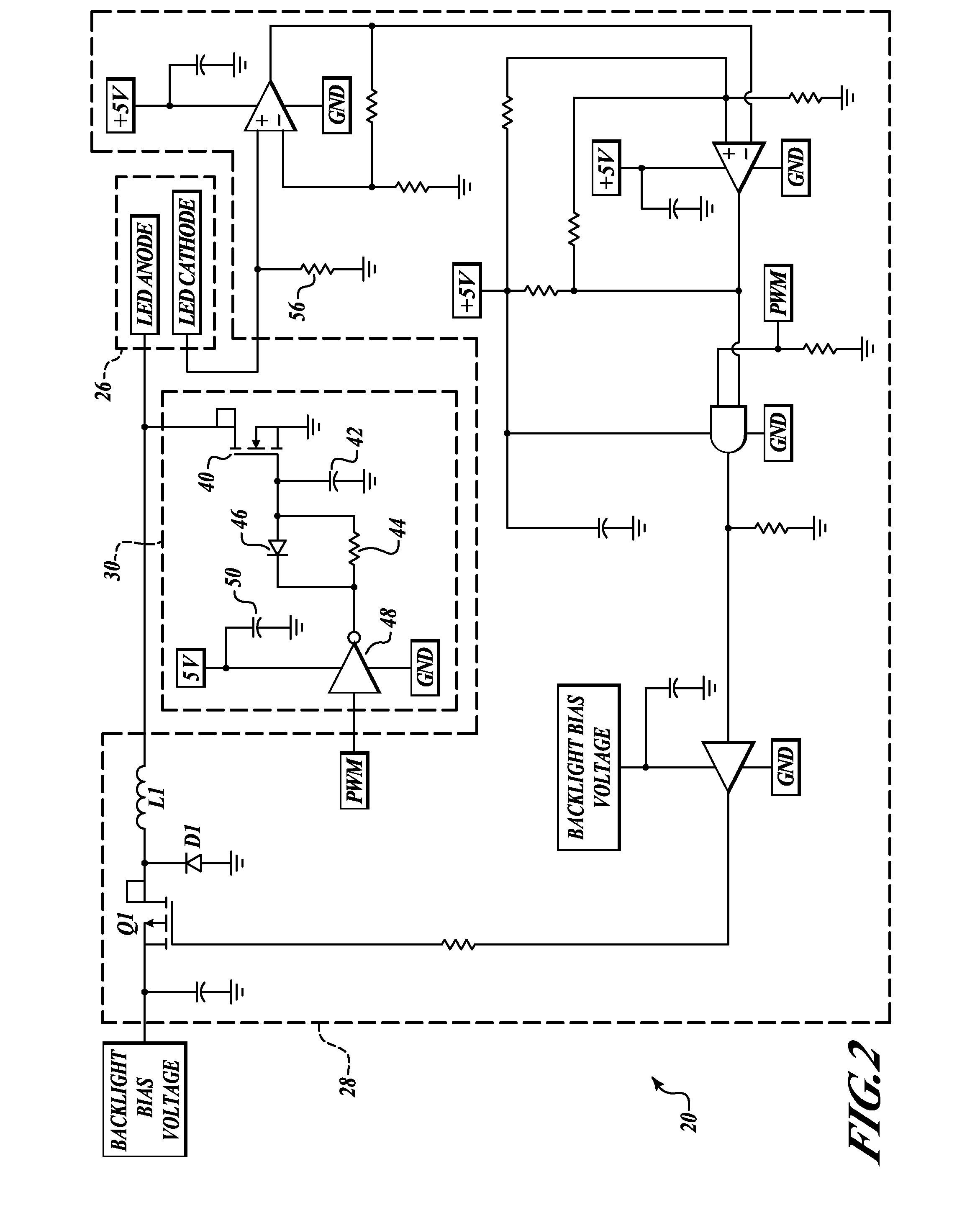 Hysteretic LED driver with low end linearization