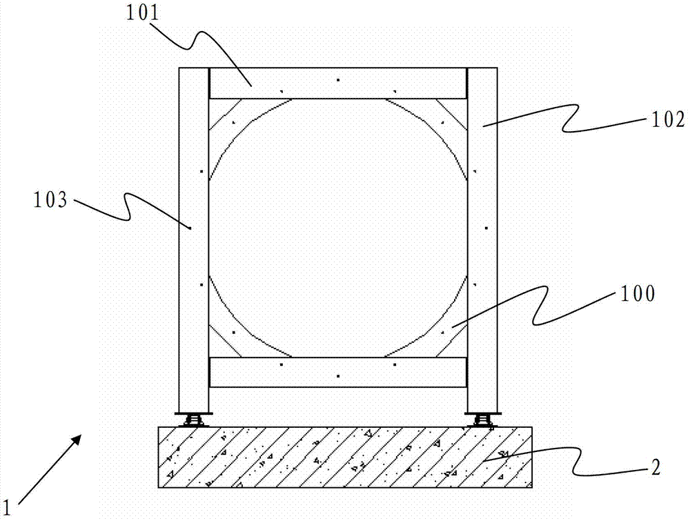 Assembling type reaction frame device for shield launching and propulsion