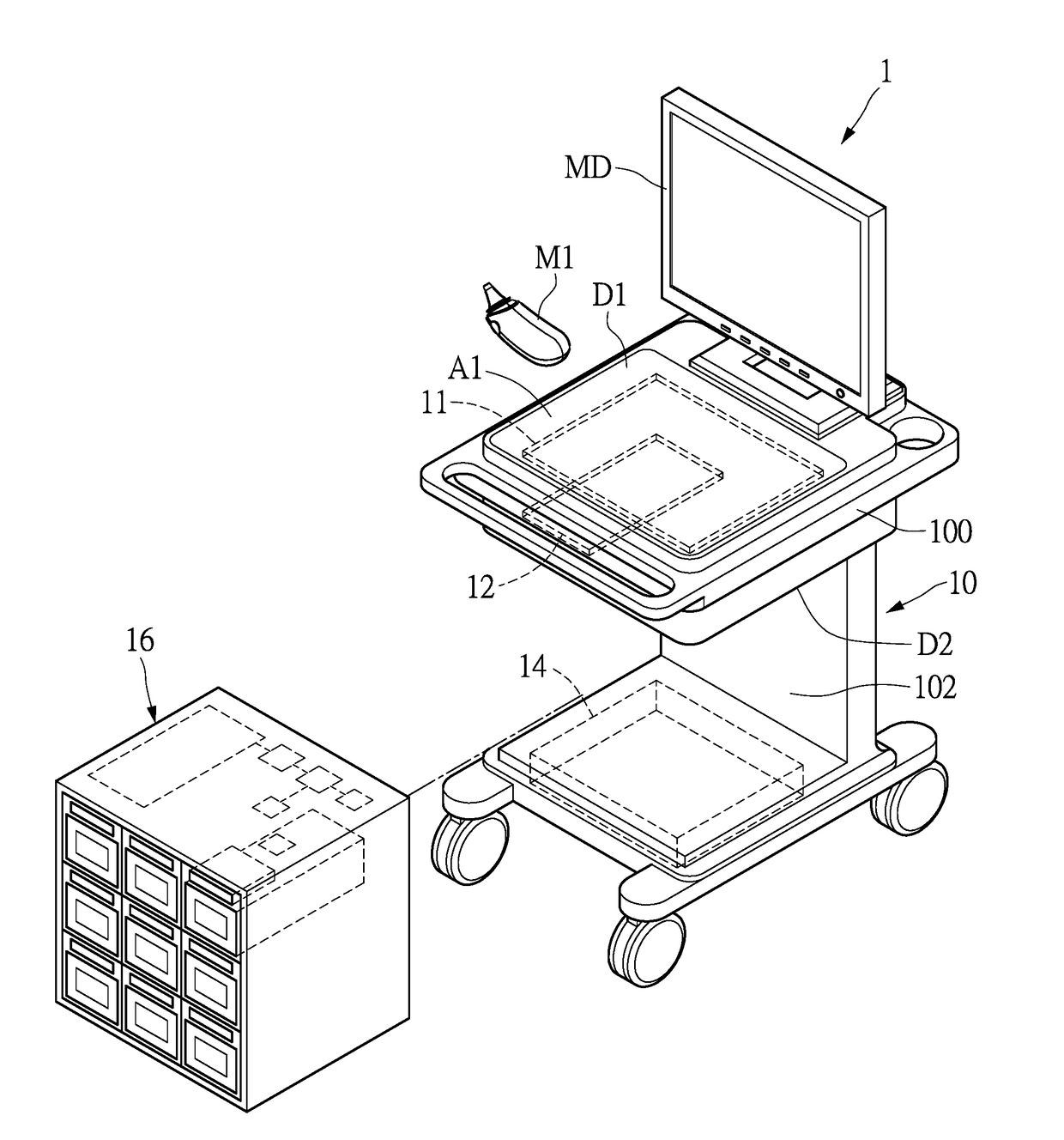 Mobile medication workstation and method for supplying power thereof