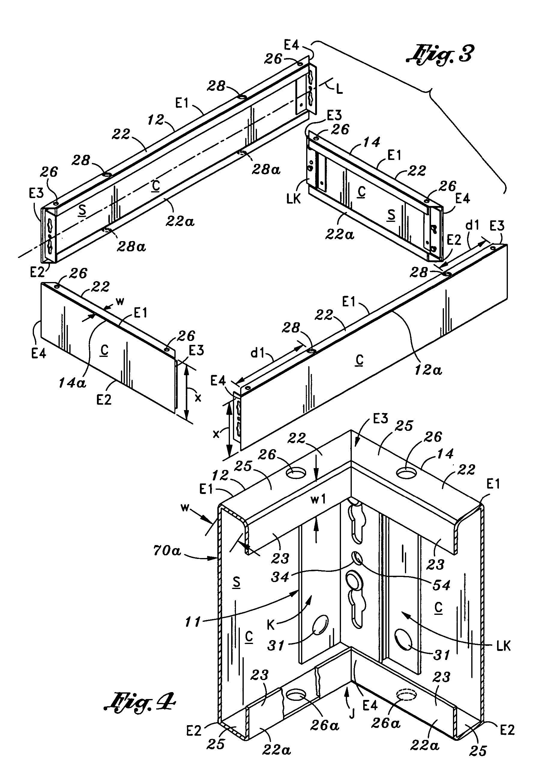 Easy to assemble bed base, two-component connector & kit