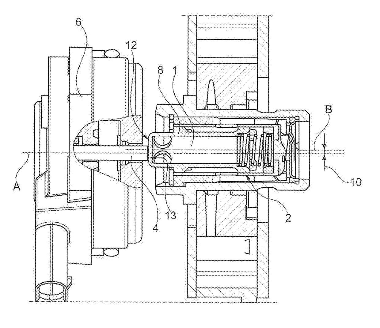 Arrangement of an electromagnet for controlling a central valve