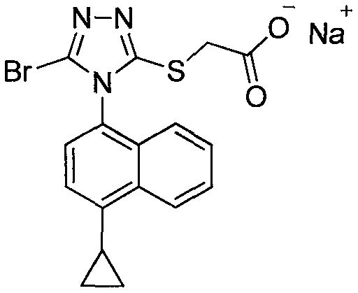 2-[5-bromo-4-(4-fluorocyclopropylnaphthalen-1-yl)-4h-1,2,4-triazol-3-ylthio]acetic acid compound and its application