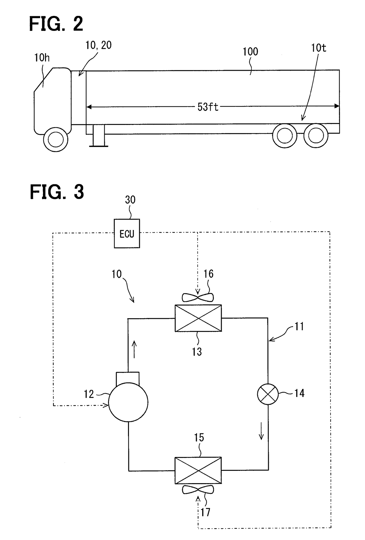 Refrigeration device and container refrigeration system