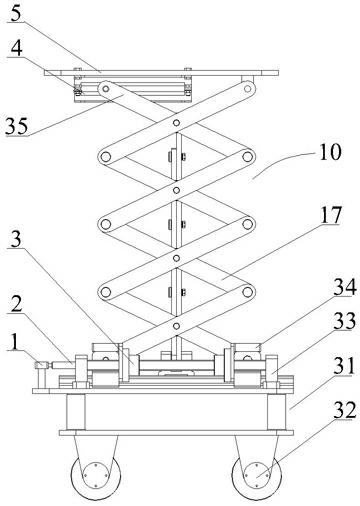 Lifting mechanism of automatic Torreya grandis nut picker