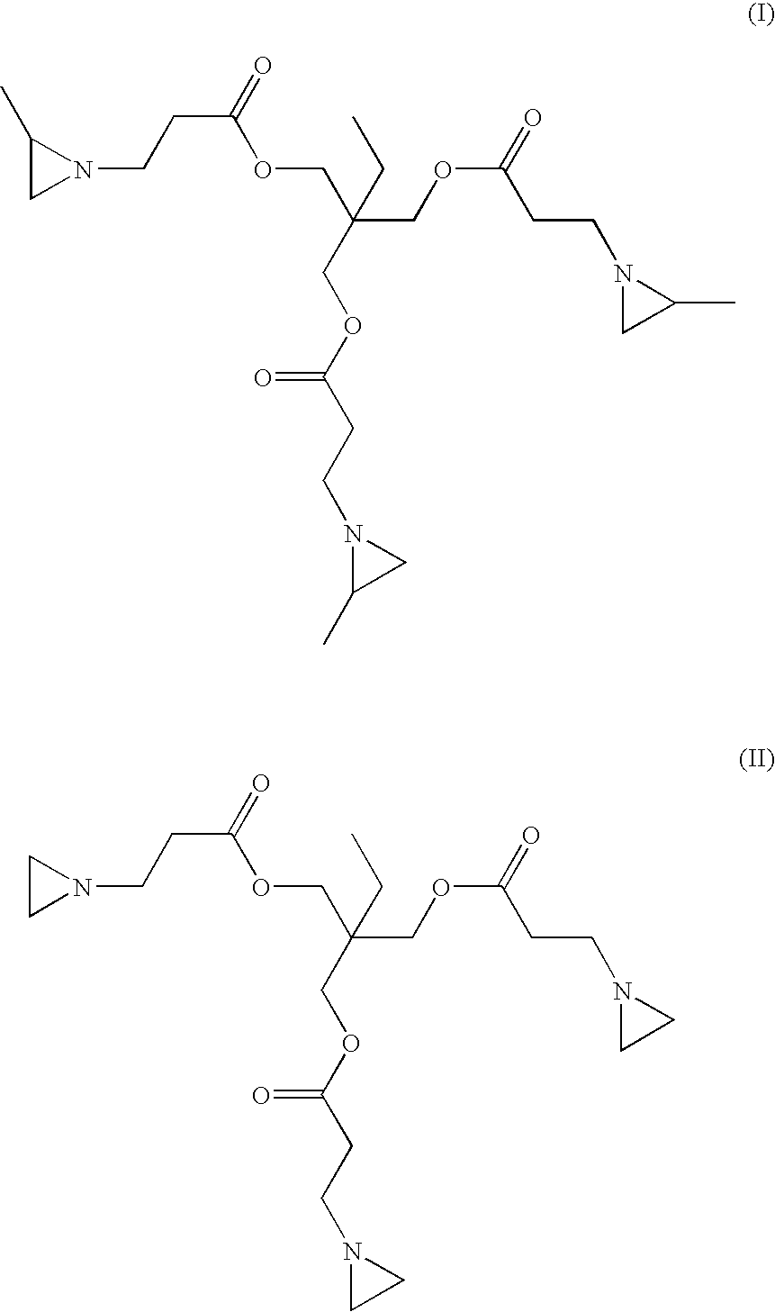 Emulsion polymer binder with aziridine crosslinking agent for mineral fiber webs