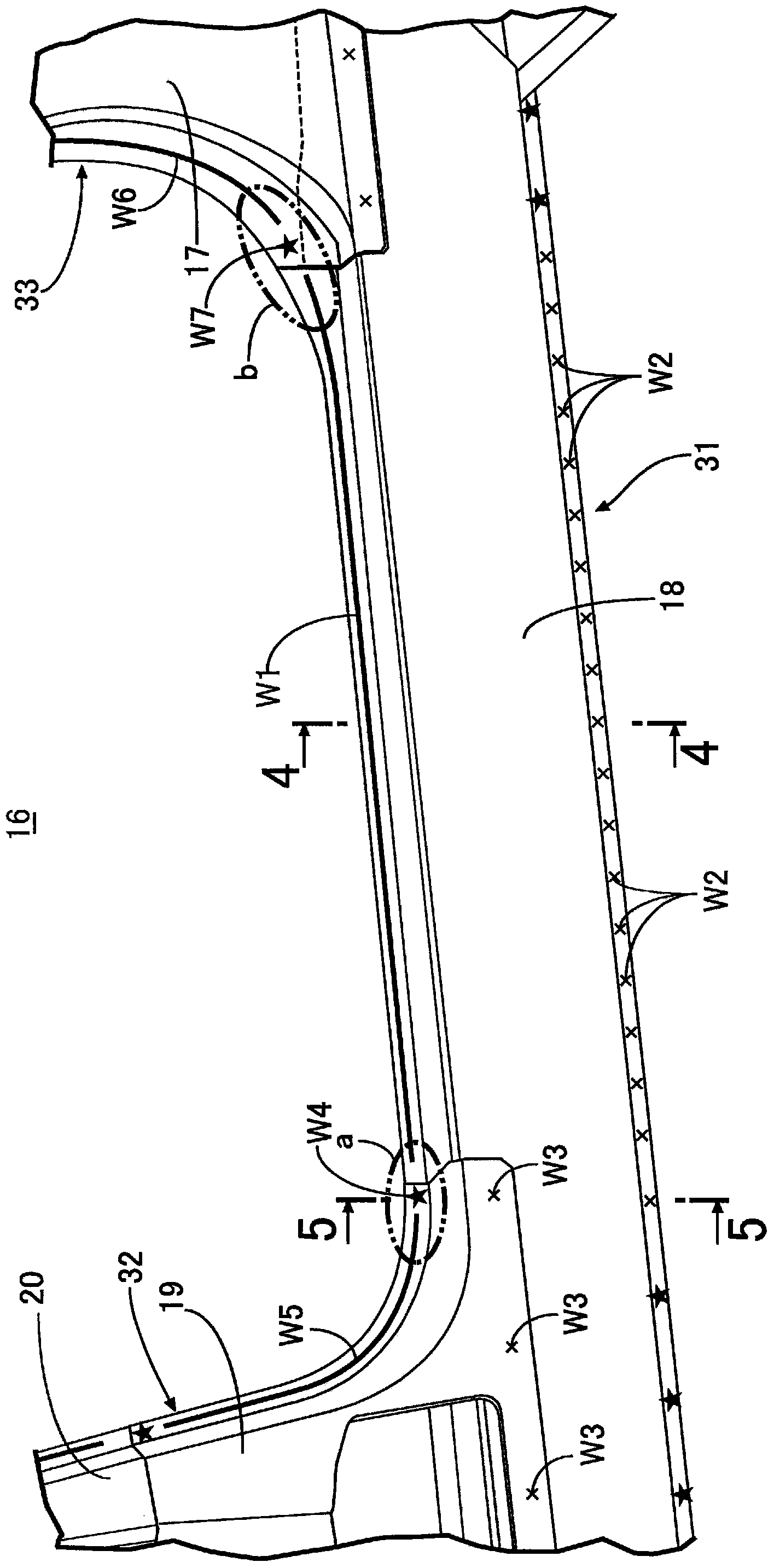 Welded structure for vehicle body panel