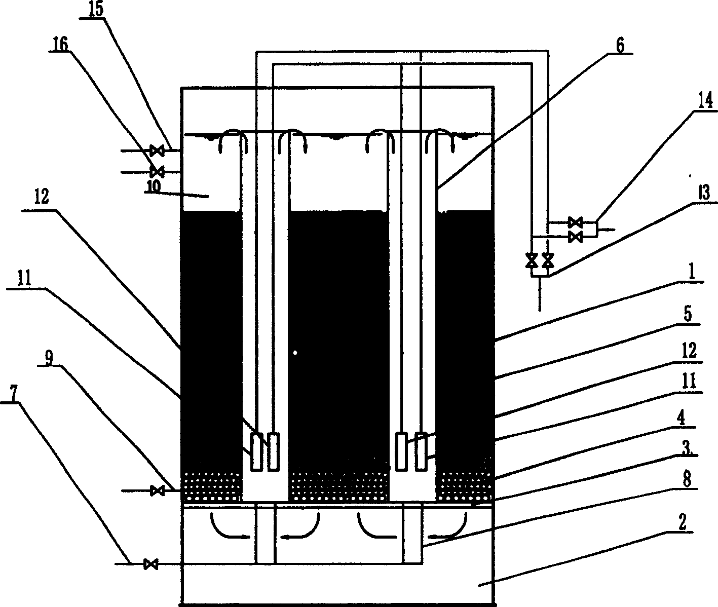 Biological reactor of internal circulating and double filtering