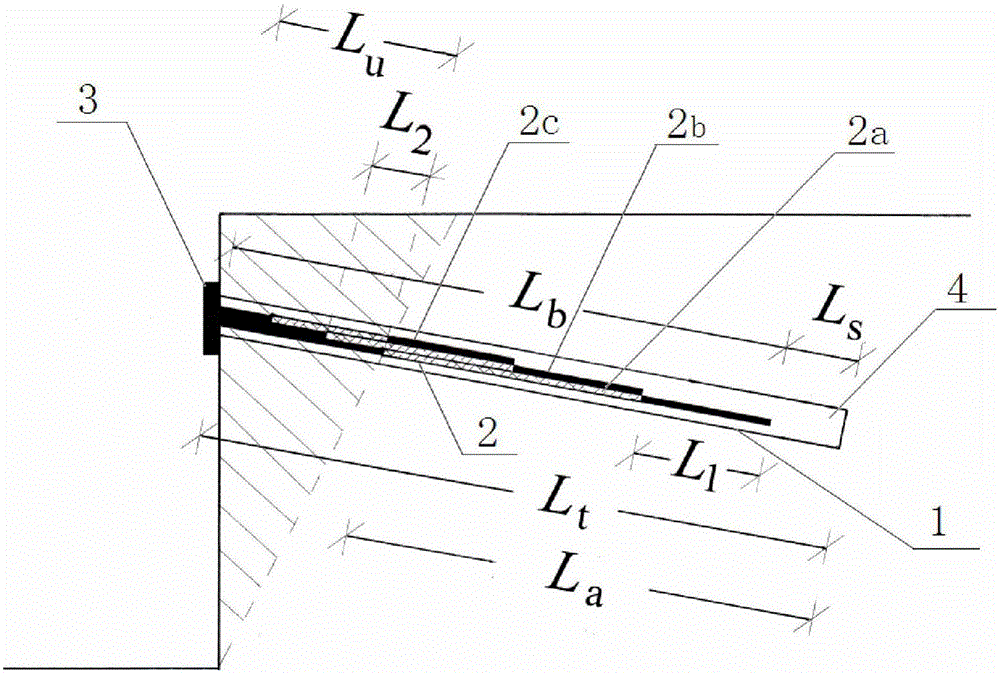 Split full-length grouting anchorage facility