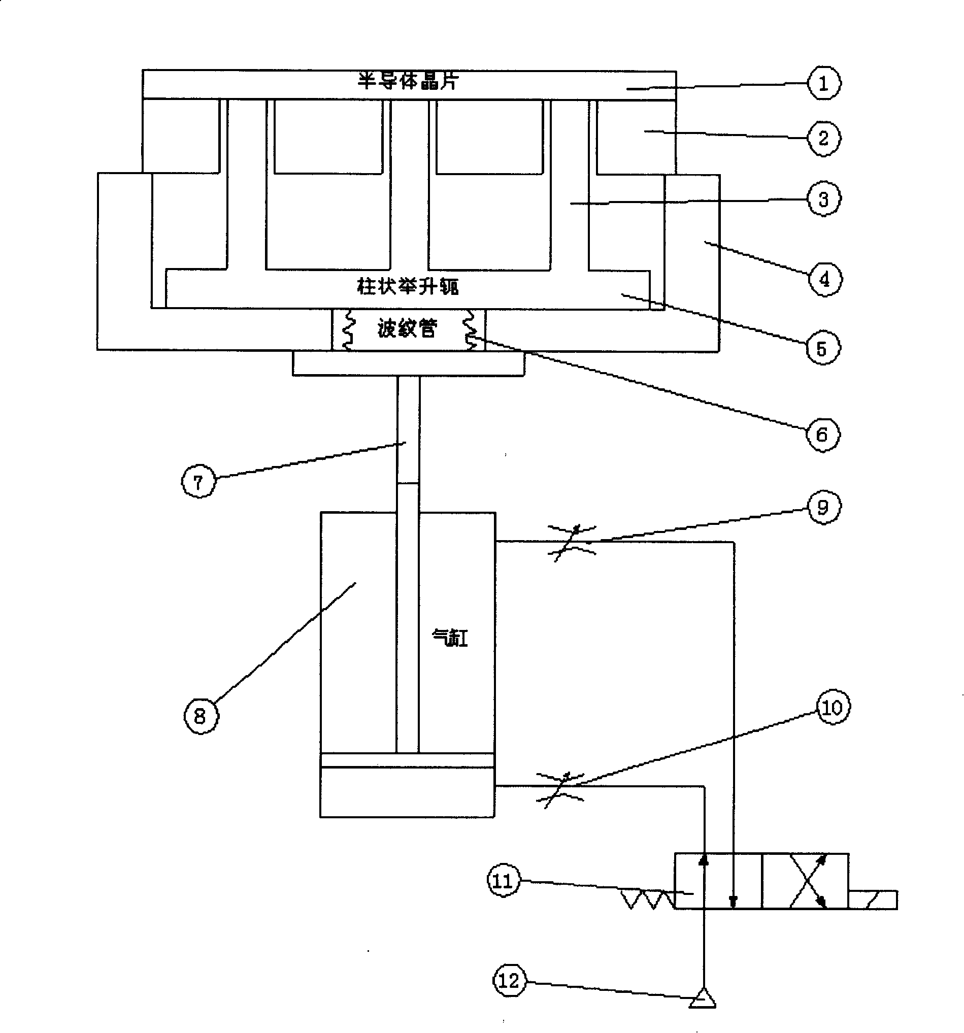 Device for controlling double-acting air cylinder piston traveling speed