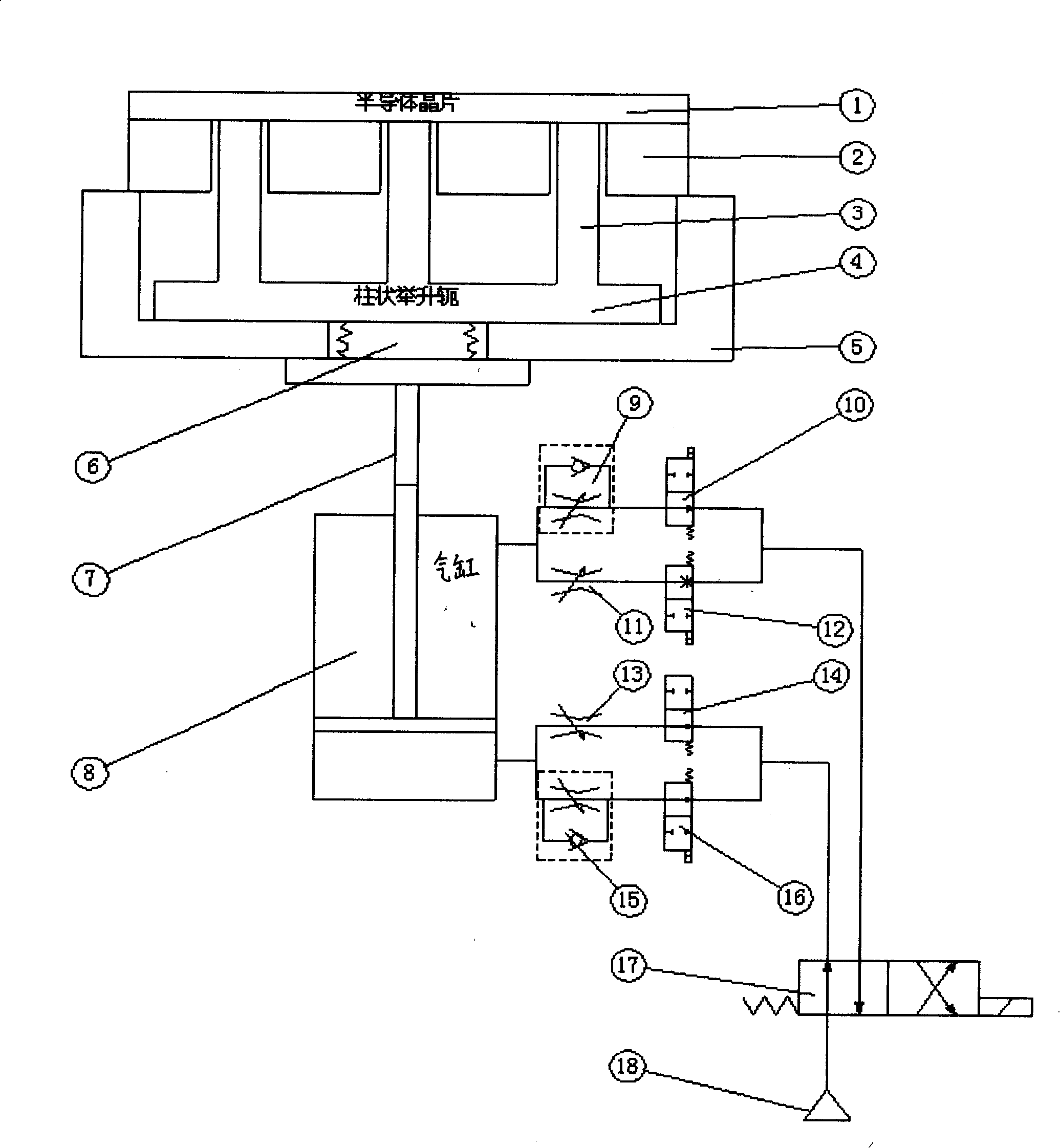 Device for controlling double-acting air cylinder piston traveling speed