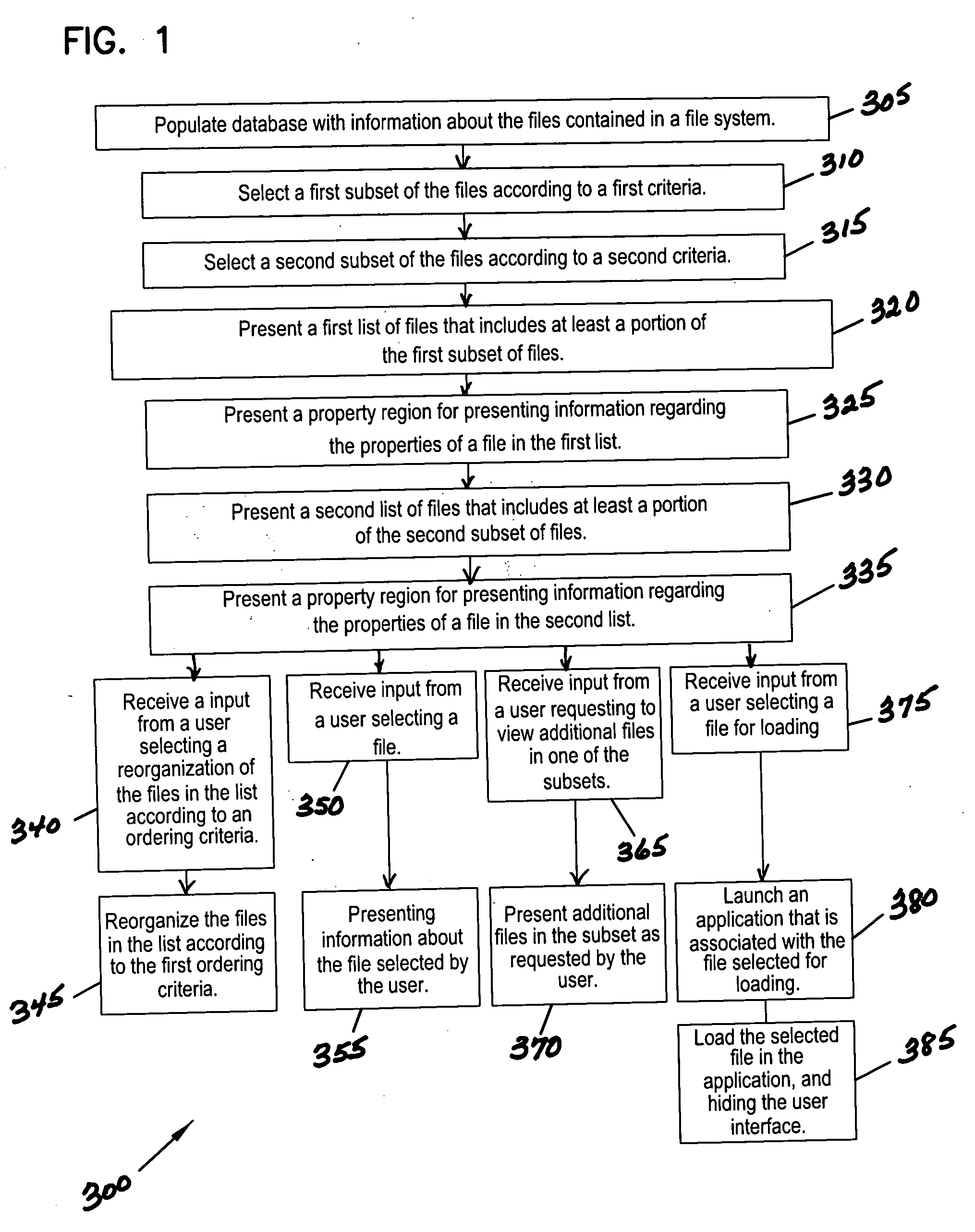Method and system for displaying files to a user