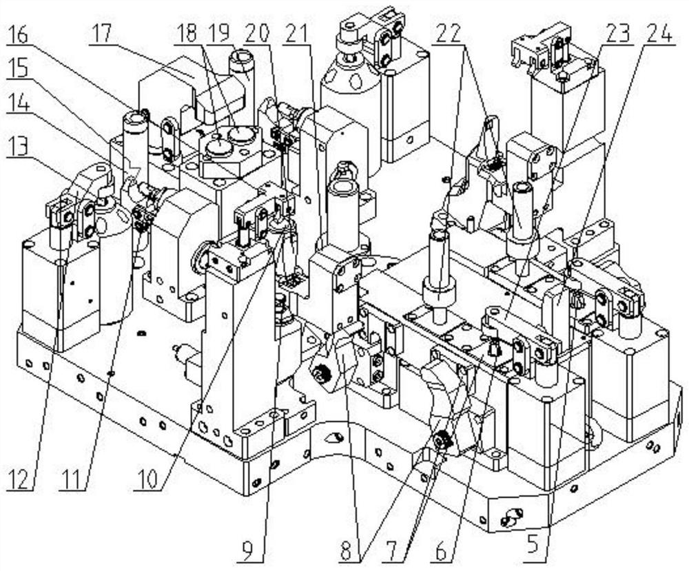 Hydraulic clamp used for processing automobile protective support