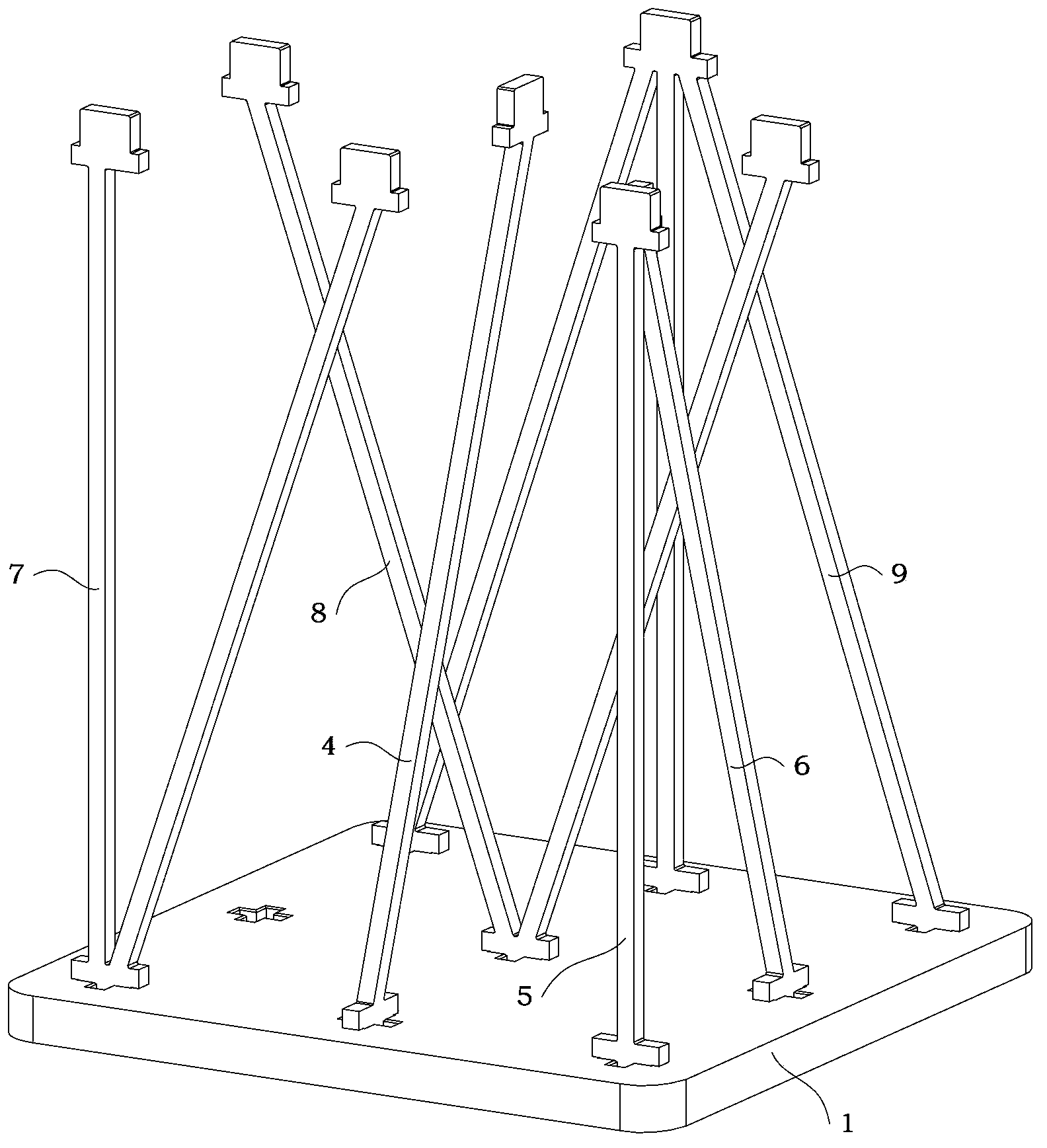 A reconfigurable flexible teaching aid used to demonstrate the dual relationship between degrees of freedom and constraints in the teaching of mechanical principles
