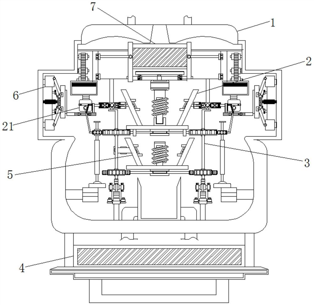 Chemical grinding equipment capable of realizing full grinding based on gear speed regulation principle