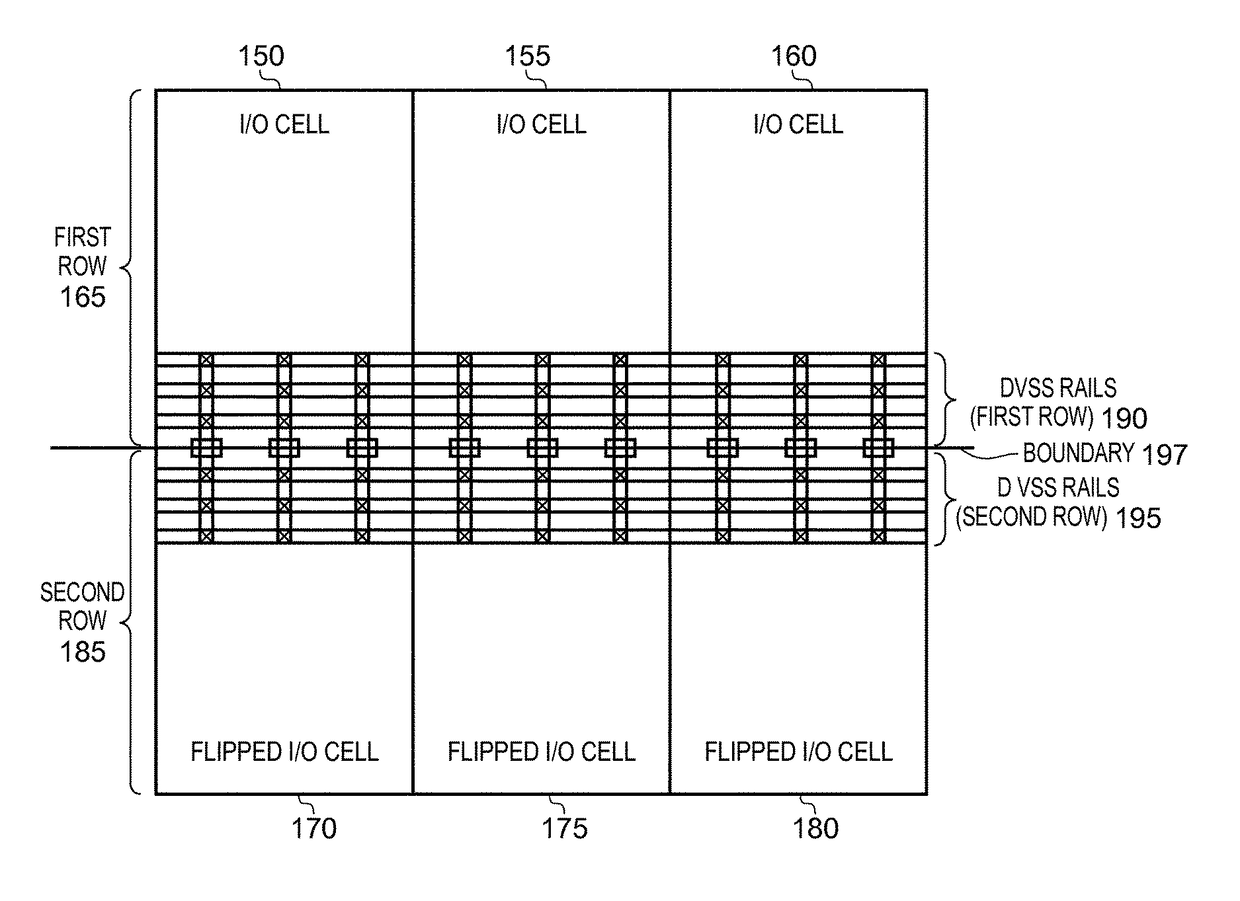 Integrated circuit with interface circuitry, and an interface cell for such interface circuitry