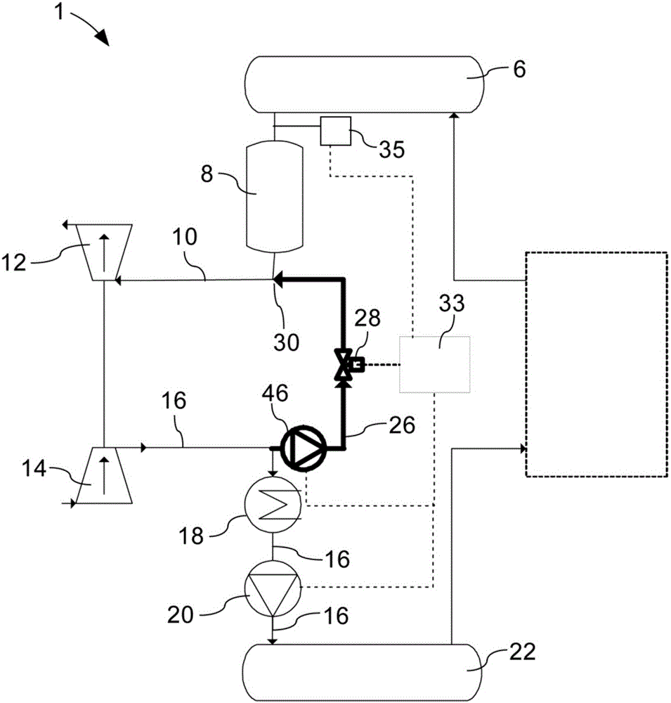 Large-scale two-stroke turbocharging compression ignition internal combustion engine having waste gas cleaning system