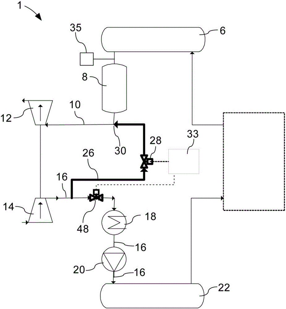 Large-scale two-stroke turbocharging compression ignition internal combustion engine having waste gas cleaning system