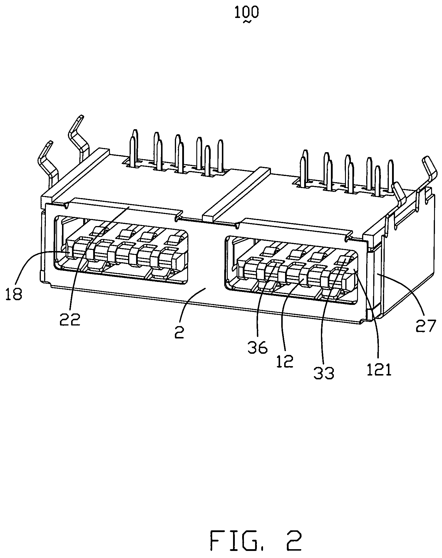 Electrical connector with improved contacts arrangement