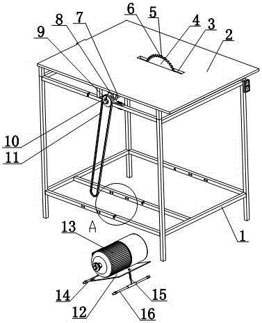 Driving motor adjustable board rotary cutting device