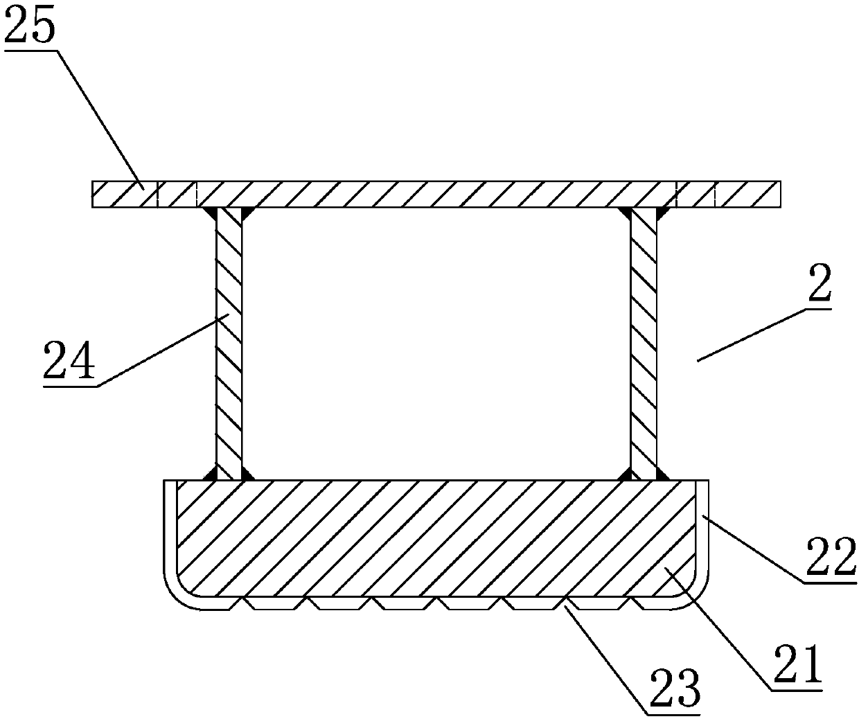 Ship square steel step die-pressing device