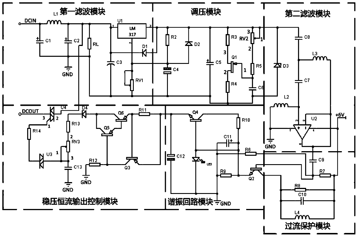 New energy automobile DC charger output regulation and control circuit and power supply protection control method