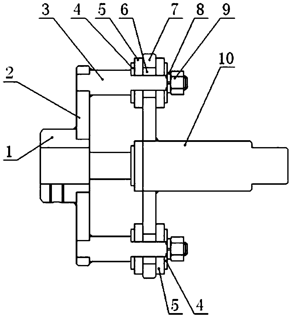 High temperature damper valve shaft adiabatic transmission mechanism and assembly method thereof