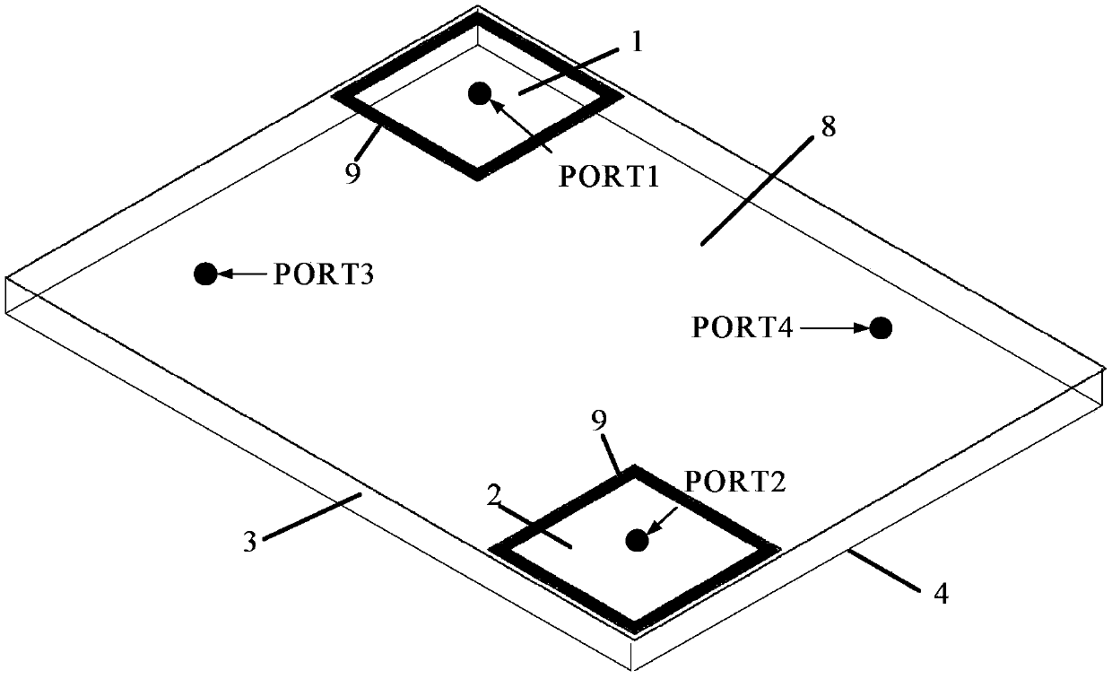 Spiral resonant ring ultra-wideband simultaneous switching noise suppression power distribution network