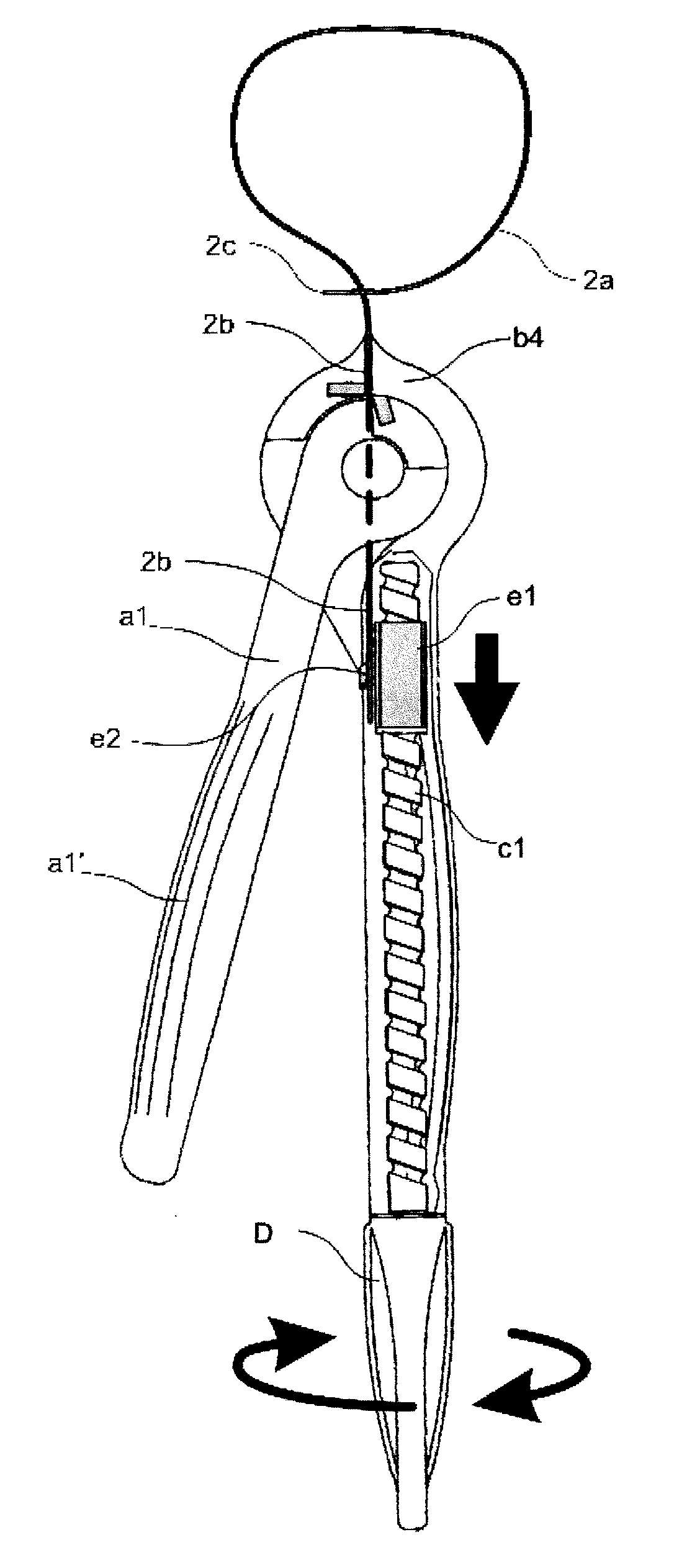 Shears with tensioner and dynamometer device