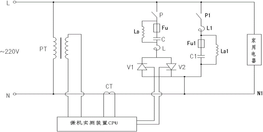 Device for improving the reactive power of commercial and residential electrical appliances